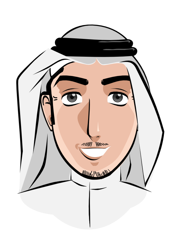 الزي السعودي رسم كرتوني